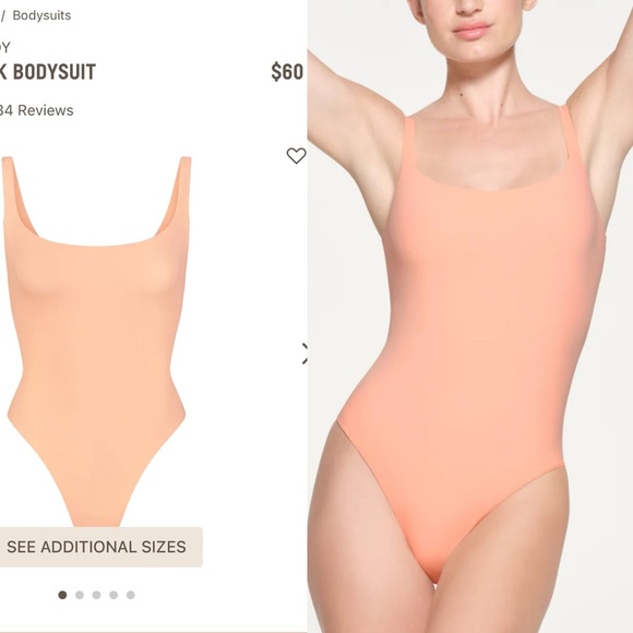 SKIMS Fits Everybody Square Neck Bodysuit Faded Nectar 3X BNWT - Picture 2 of 3